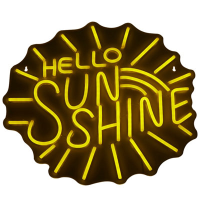 Lights Collection Lighting Collection Philipsburg Yellow Hello Sunshine Neon from B&Q