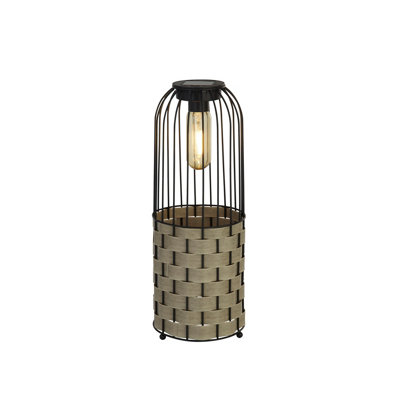 Lighting Collection Pisa Black Rattan Solar Lantern from B&Q