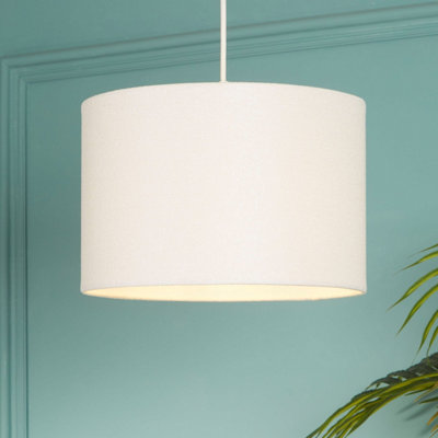 Lighting Collection Cream Loom Soft Textured Neutral Fabric Drum Pendant Shade 30Cm from B&Q
