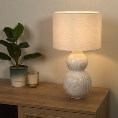 Pagazzi Lighting Pagazzi Wilmette White Ceramic Table Lamp from B&Q
