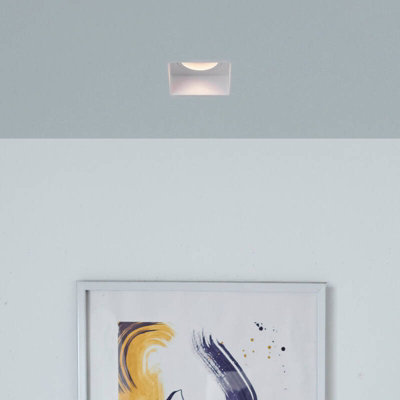 Envirolight Square Plaster-In Trimless Fire Rated Fixed Downlight White from B&Q