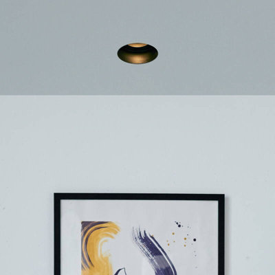 Envirolight Round Plaster-In Trimless Ip65 Fire Rated Fixed Downlight Sand Black from B&Q