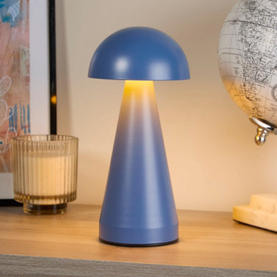 Lighting Collection Rechargeable Denim Dome Table Lamp from B&Q