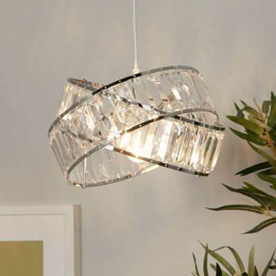 B&Q -  Ribbon Twist Sculptural Overlap White Modern Pendant Light Shade