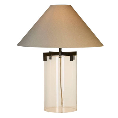 Portwest Westport Hampton Tall Glass Table Lamp Gold from B&Q