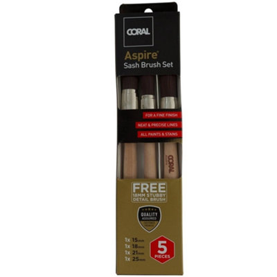 Aspire Sash Brush Set 5 Piece Coral