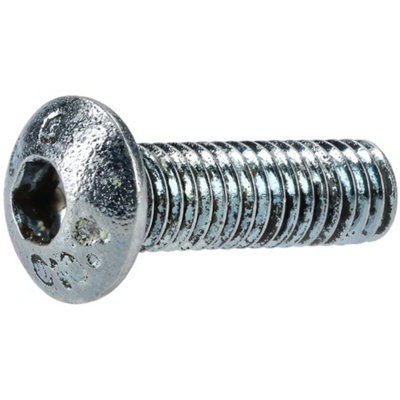 B&Q -  337332 M3 X 10 Hex Socket Button Screws Steel BzpPack Of 100