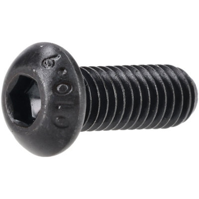B&Q -  337381 M6 X 16mm  Socket Button Screws Steel BlackPack Of 100