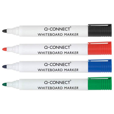 Q-Connect Drywipe Marker Pen Assorted (Pack Of 4) from B&Q