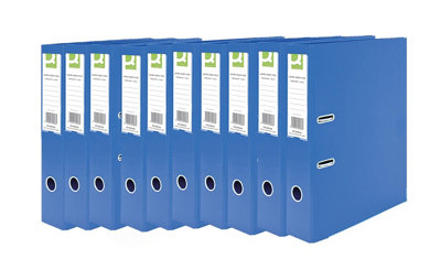 Q-Connect 70mm Lever Arch File Polypropylene Foolscap Blue (Pack Of 10) from B&Q