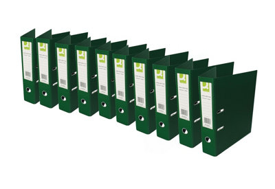 Q-Connect 70mm Lever Arch File Polypropylene Foolscap Green (Pack Of 10) from B&Q