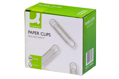 Q-Connect 77mm Round Wavy Paperclip (Pack Of 100)