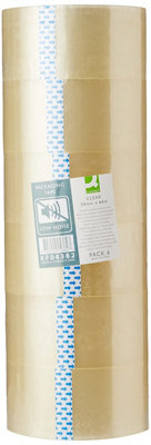 Q-Connect Low Noise Polypropylene Packaging Tape 50mmx66M Clear (Pack Of 6) from B&Q