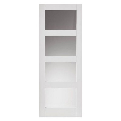 JB Kind Doors Cayman White Glazed Internal Door from B&Q