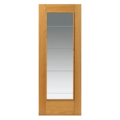 JB Kind Doors Medina Oak Glazed Internal Door from B&Q