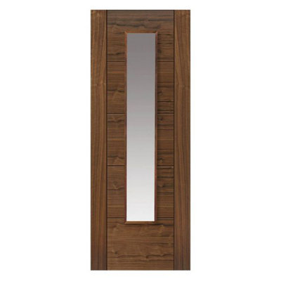 JB Kind Doors Emral Walnut Glazed Internal Door from B&Q