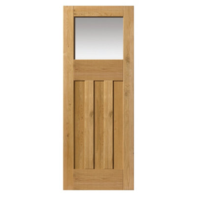 JB Kind Doors Rustic Oak Dx Glazed Internal Door from B&Q