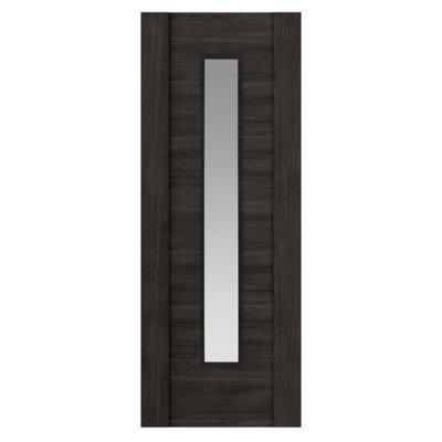 JB Kind Doors Alabama Dark Grey Glazed Laminate Internal Door from B&Q