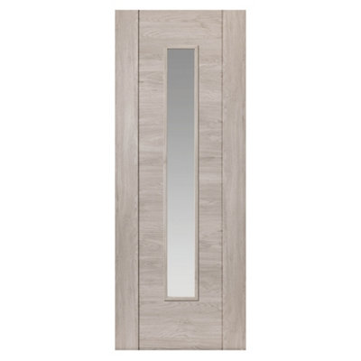 JB Kind Doors Alabama Light Grey Glazed Laminate Internal Door from B&Q