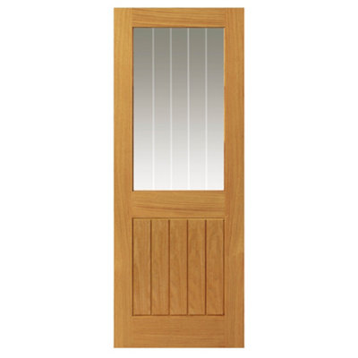 B&Q -  Thames Oak Half Light Glazed Internal DoorFinished