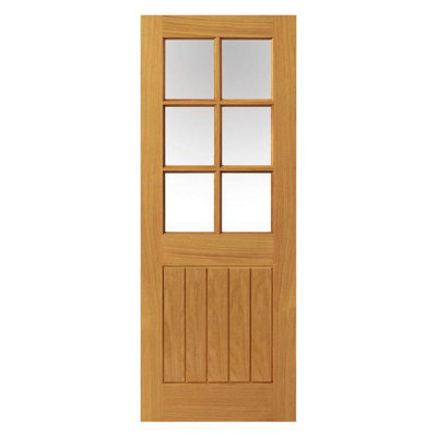 B&Q -  Thames Oak 6 Light Internal DoorFinished