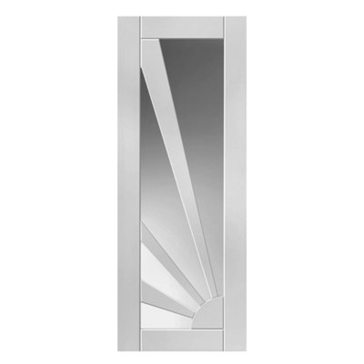 JB Kind Doors Aurora Glazed White Internal Door from B&Q