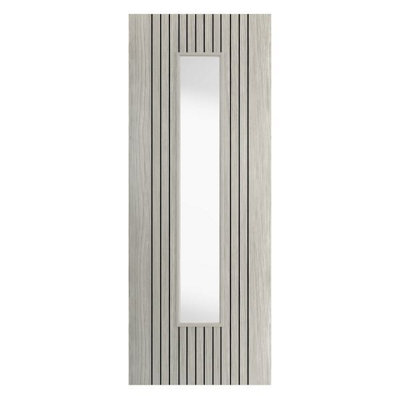 JB Kind Doors Aria Grey Glazed Internal Laminate Door from B&Q