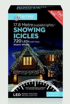 Premier Multi Snowing Icicles Outdoor Christmas Fairy Lights & Timer - Image 3