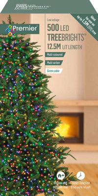 Premier Decorations Limited 500 Led Treebrights Multi-Coloured Multi-Action Green Cable from B&Q