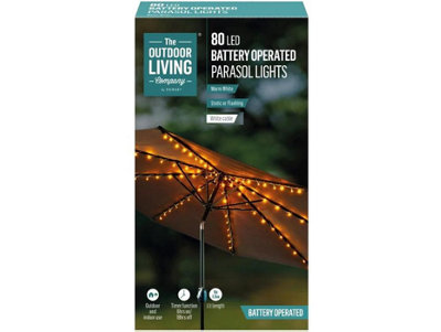 Premier Decorations Battery Operated Parasol Led Lights80 Led's from B&Q