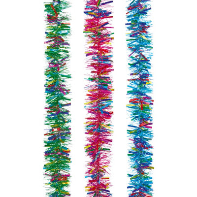 Premier Decorations 2M Vibrant Chunky Tinsel Garland 1Pc Assorted Colours from B&Q