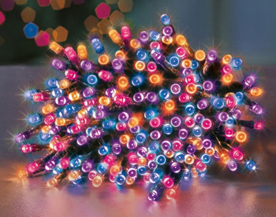Premier Decorations Limited 500 Led Treebrights Rainbow Multi-Action 12.5M Lit Length Green Cable from B&Q