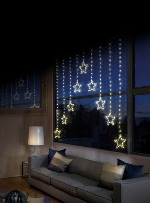 Premier Decorations Limited Led Star Curtain Light Warm White Premier Christmas Window Net Light 1.2M X 1.2M from B&Q