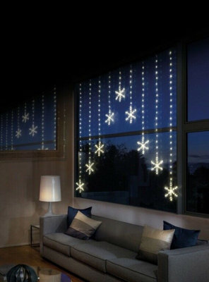 Premier Decorations Limited Led Snowflake Curtain Light Warm White Premier Christmas Window Net 1.2M X 1.2M from B&Q