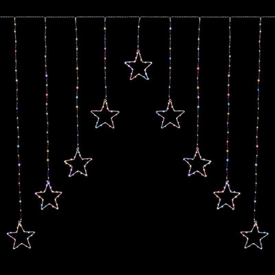 Premier Decorations Limited Led Star Curtain Light Rainbow Premier Christmas Window Net Light 1.2M X 1.2M from B&Q