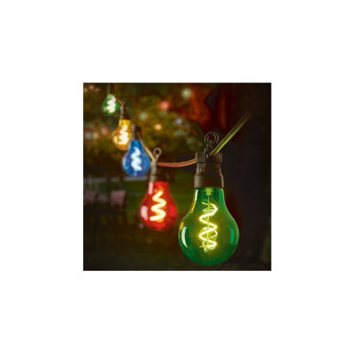 B&Q -  Connectable Festoon Lights 10 Led Spiral A60 4.5M Length Multi Coloured