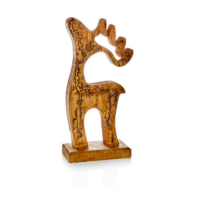 Premier Reindeer Christmas Decoration Mango Wood 32Cm