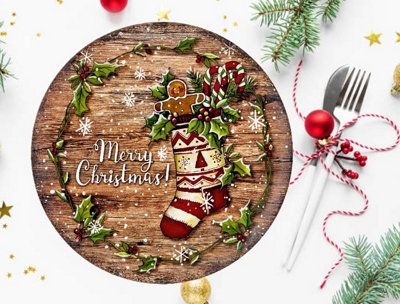 Premier Decorations Limited Christmas Stocking Charger Plate Large Dinner Placemat Decorative Base Tray 40Cm from B&Q