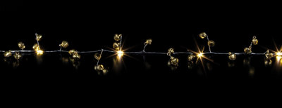 Premier Decorations Limited 20 Led Gold Bell Beaded Christmas Garland 1.9M Warm White Lights Battery Operated from B&Q