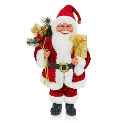 Premier Decorations Premier40Cm Red Traditional Santa With Sack And Presents from B&Q