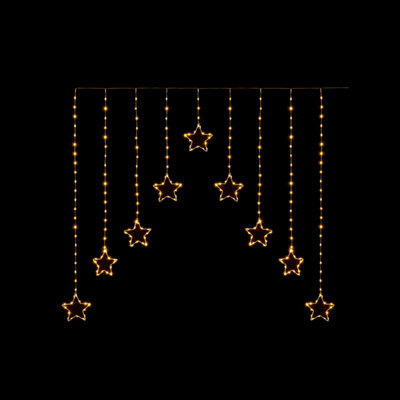 Premier Decorations Limited Premier 1.2M Flexibright Star Curtain Lights With Warm White Leds from B&Q