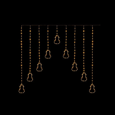 Premier Decorations Limited Snowman Christmas Window Curtain Light Decoration 258 Warm White Led 1.2M X 1.2M from B&Q