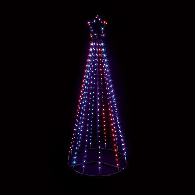 Premier Decorations Limited 1.4M Flexibright Pyramid TreeWhite / Warm White - from B&Q