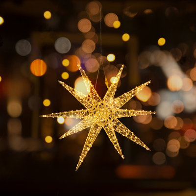 Premier Decorations Limited Premier 3D Hanging Light Up Starburst With 720 Warm White Leds from B&Q