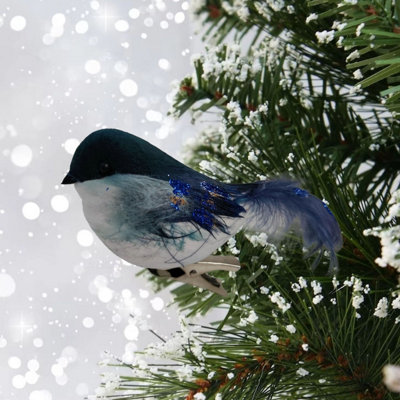 Premier Decorations Limited Night Blue Clip On Christmas Robin Festive Tree Bird Decoration 11Cm from B&Q
