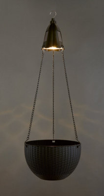 Premier Decorations 70Cm Led Solar Rattan Effect Hanging Basket Outdoor Garden Planter Light from B&Q