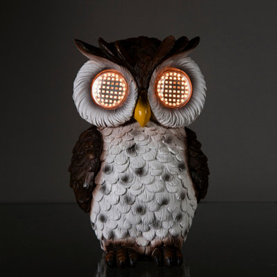Premier Decorations 20Cm Solar Owl Garden Ornament Moving Led Eyes Outdoor Decoration from B&Q