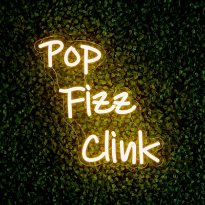 Premier Decorations The Outdoor Living Company Led Neon Wall Sign QuotePop Fizz Clink from B&Q