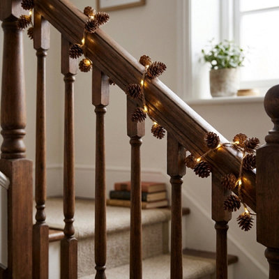 B&Q -  2M Luminous Autumn Pinecone Led Garland