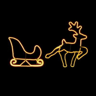Premier Decorations Limited Multicolour Led Neon Reindeer With Sleigh Silhouette (H) 590mm